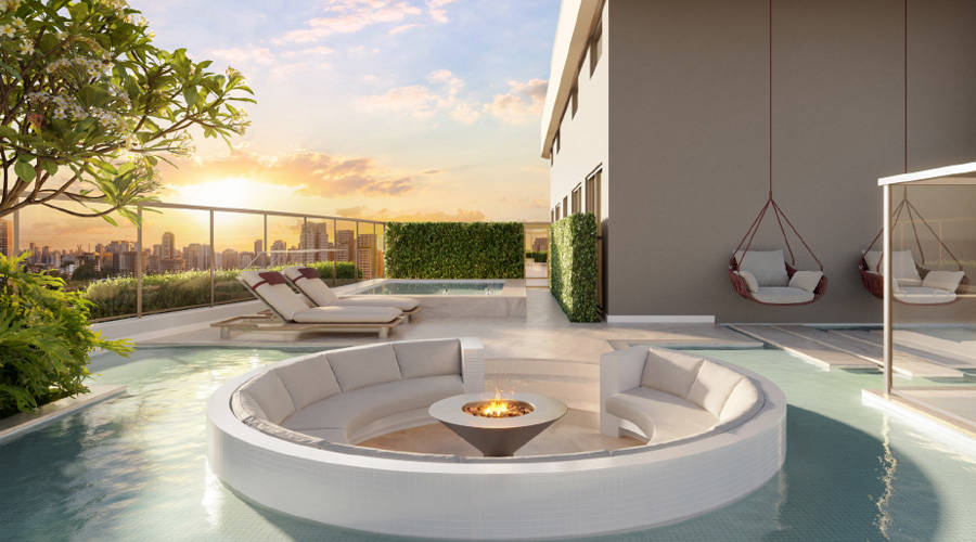 Le Six Residences - Lounge Lareira